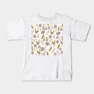 Neutral Botanical Woods in Gouache Kids T-Shirt